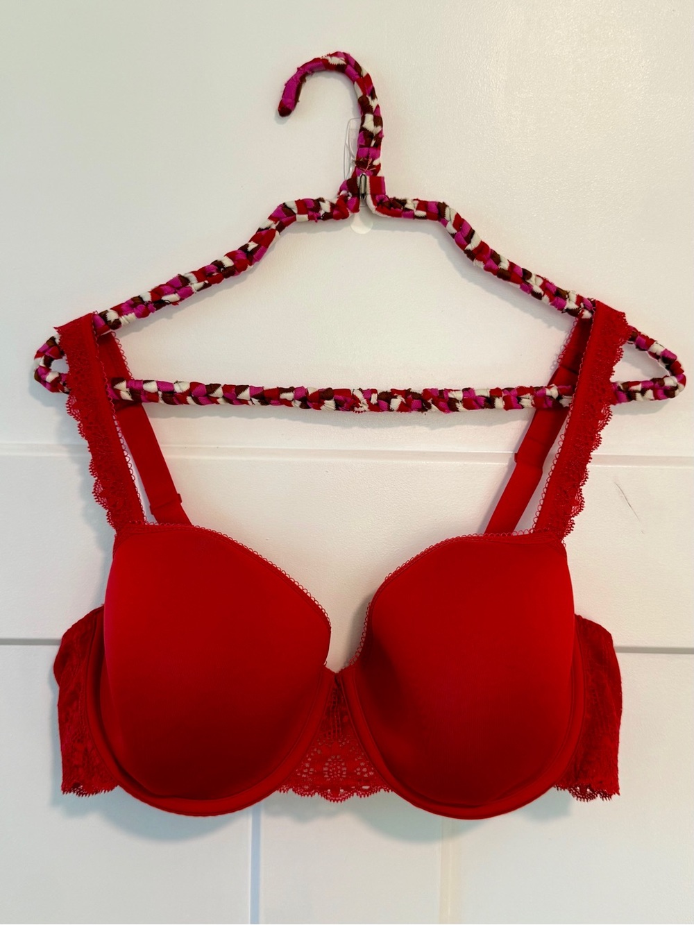 Simone Pérèle Bra NWOT 3D Moulded 12J343 Tango Red Lace Straps Foam Cups 40D